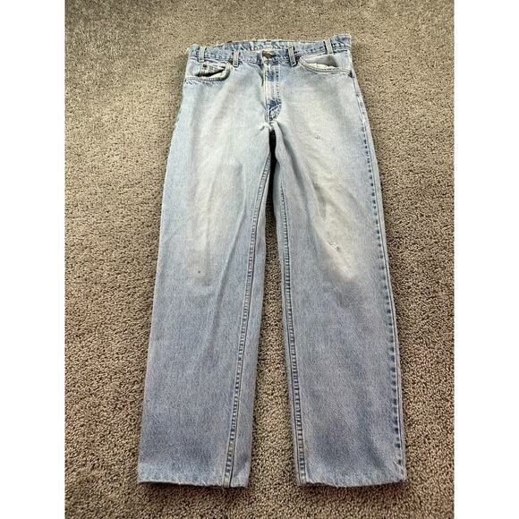 VINTAGE 80s Levis 505 Jeans Mens 32 Orange Tab Light Wash Denim 36x32 (32x29)